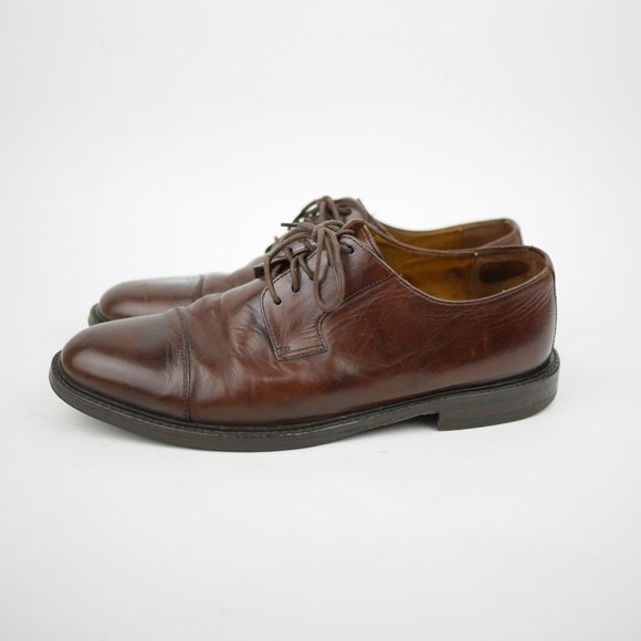 JOHNSTON & MURPHY Men\'s 10 - Brown leather Oxford Dress Shoes cap toe business main image 12